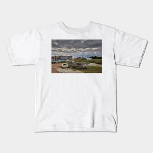 Vintage rowing boat in Brancaster Staithe, Norfolk Kids T-Shirt